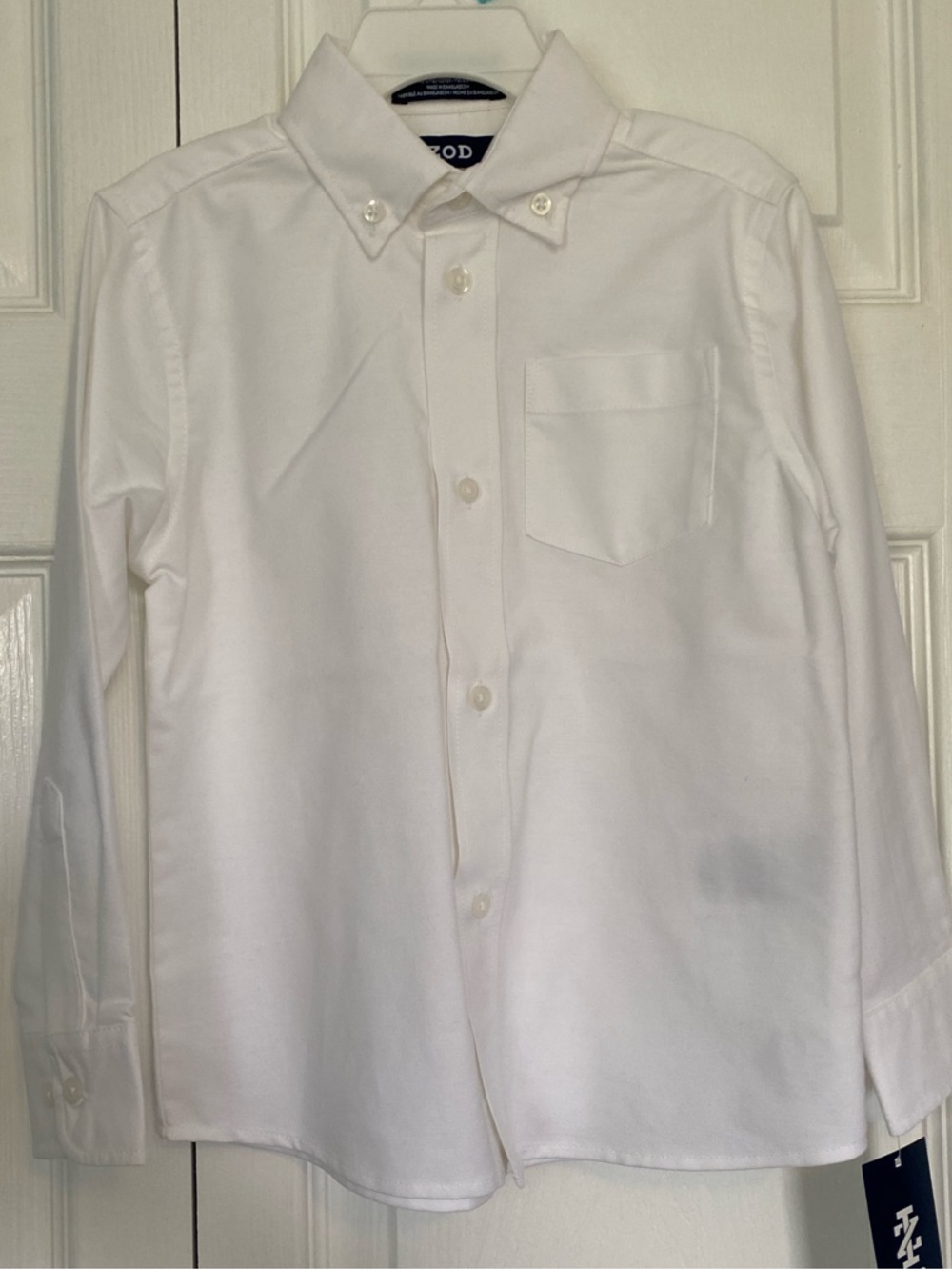 Izod Boys' White Button-Down Dress Shirt with Pocket